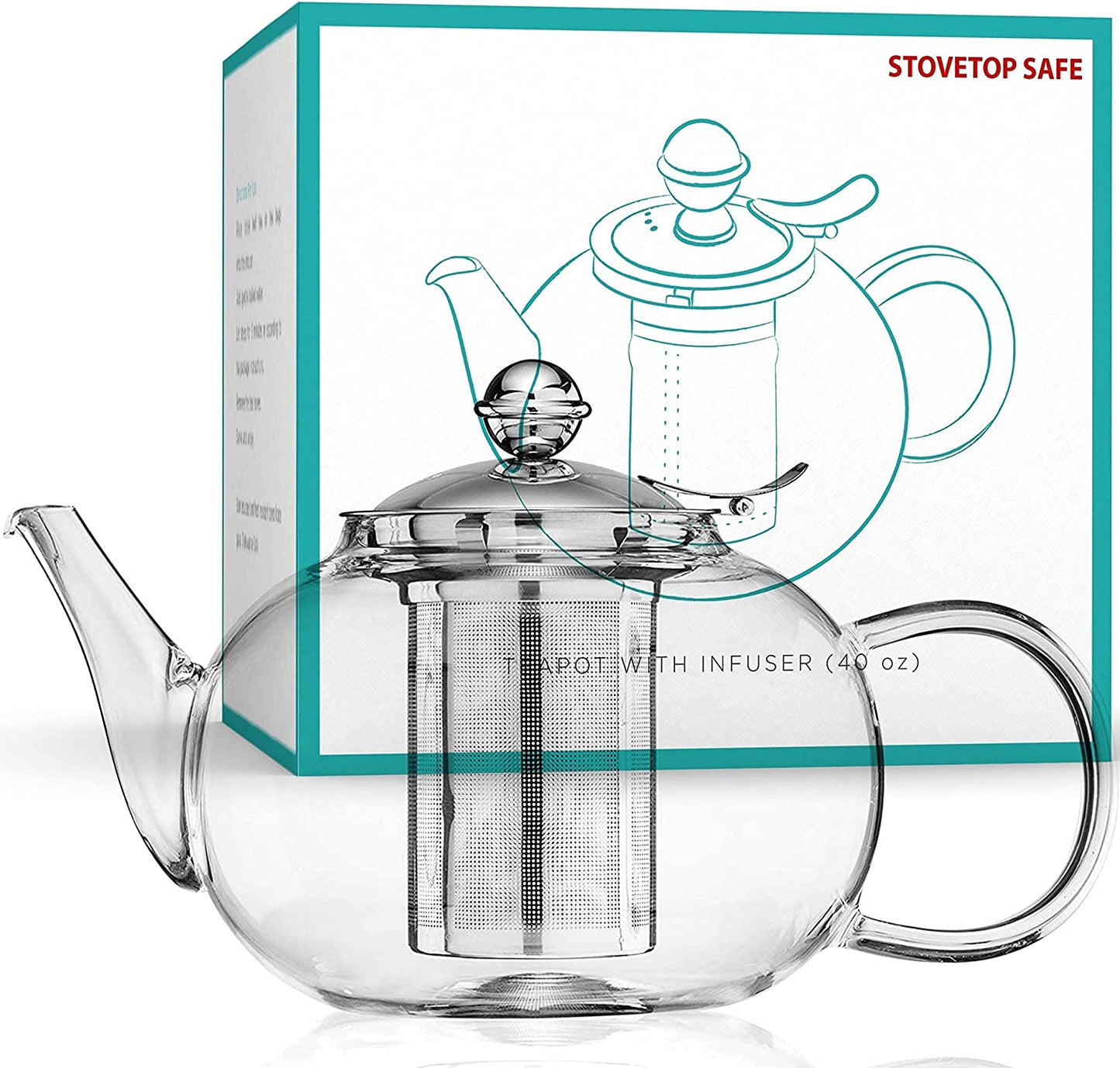 Stovetop-Safe Glass Teapot