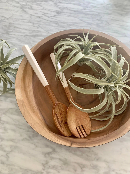 Wooden Salad Tosser Spoon Set